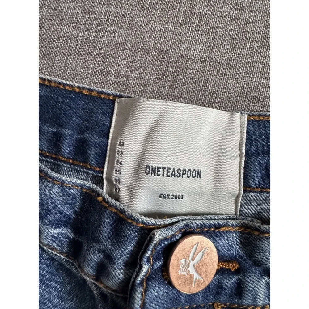 One Teaspoon Women's Pacifica Bandits Low Waist Denim Shorts Size 32 NEW